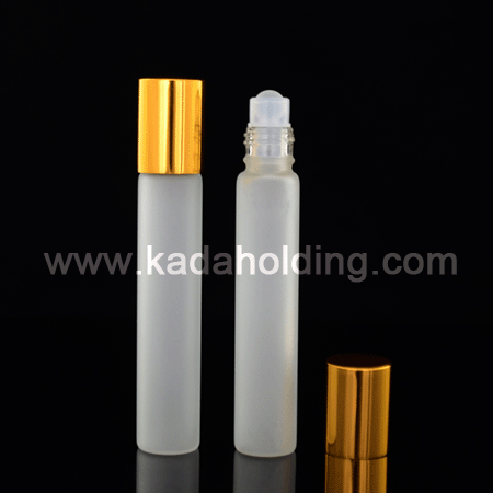 10ml frosted glass roll on bottle with aluminium cap